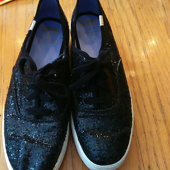 kate spade Shoes Kate Spade Keds Black Sparkle Shoes Poshmark